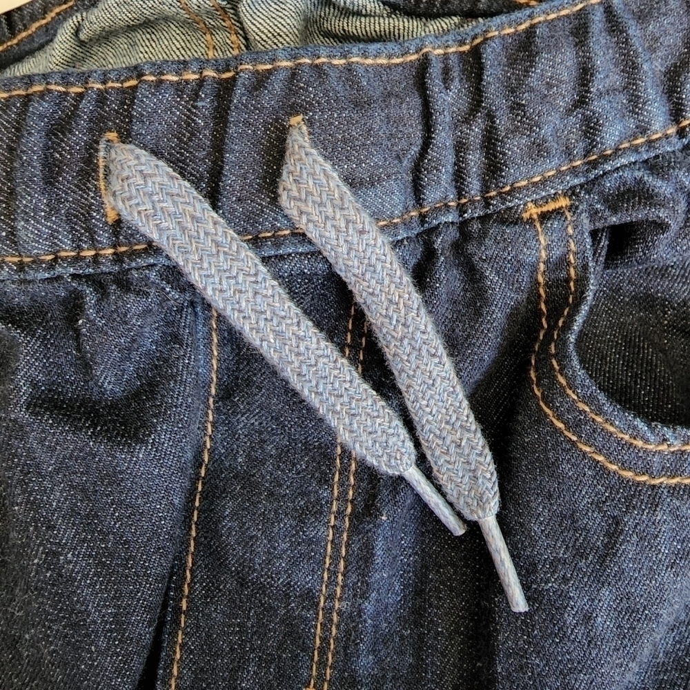 NWT Old Navy Dark Wash Jeans Boys XXL 18 Regular Straight Thigh Leg Drawstring - Picture 3 of 8